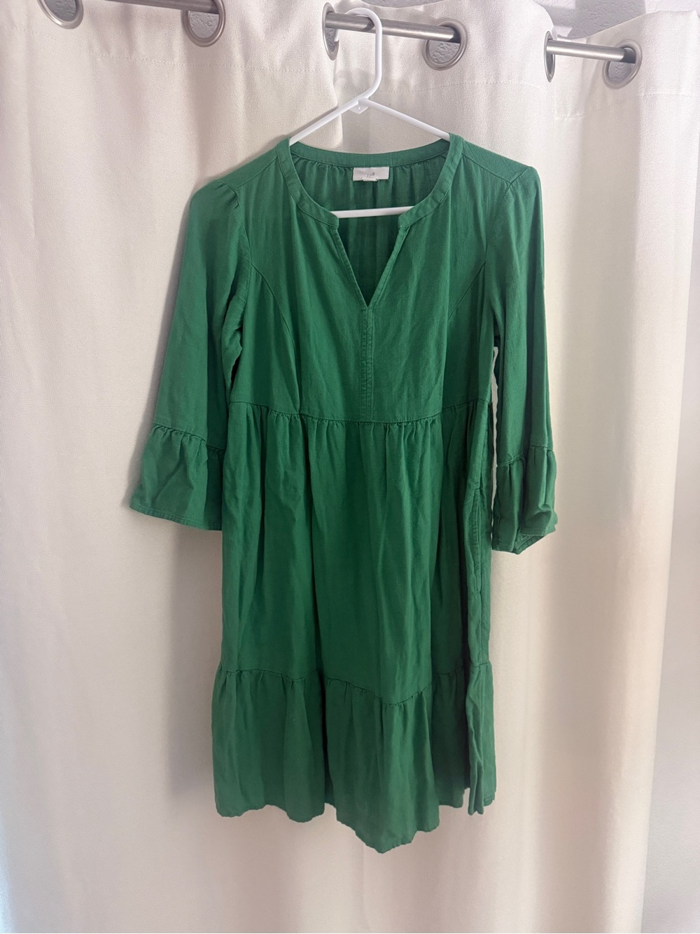J. Jill Green Tiered Midi Dress